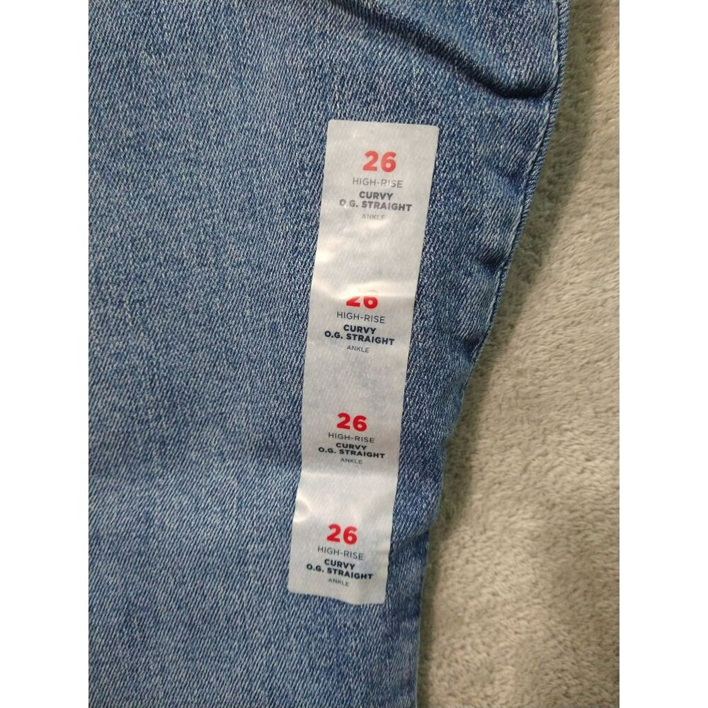Old Navy Jeans Women 26 Blue Denim Curvy OG Straight High Rise Ankle Stretch - Picture 7 of 11